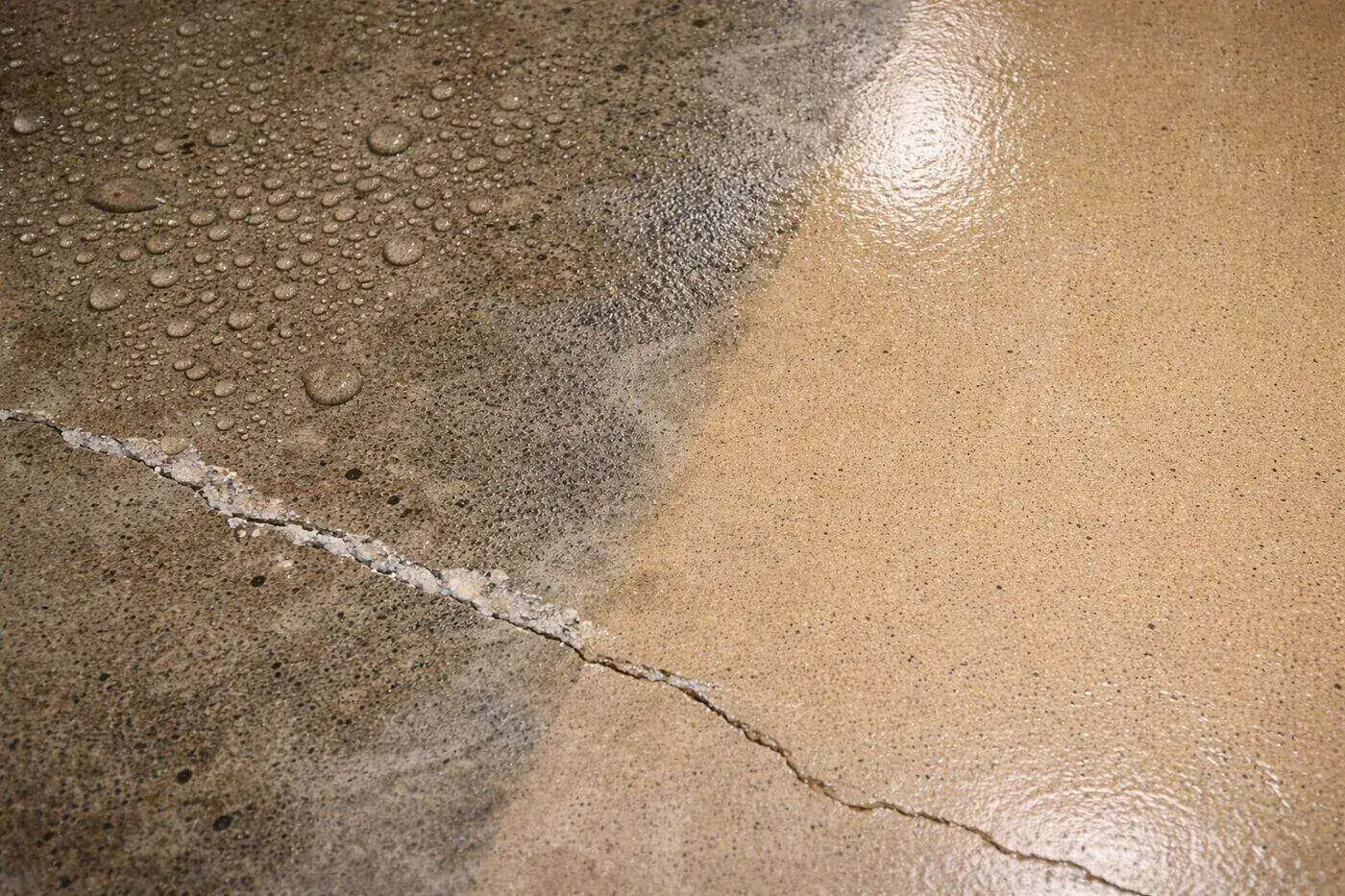 Moisture testing a Broward County concrete slab before epoxy installation