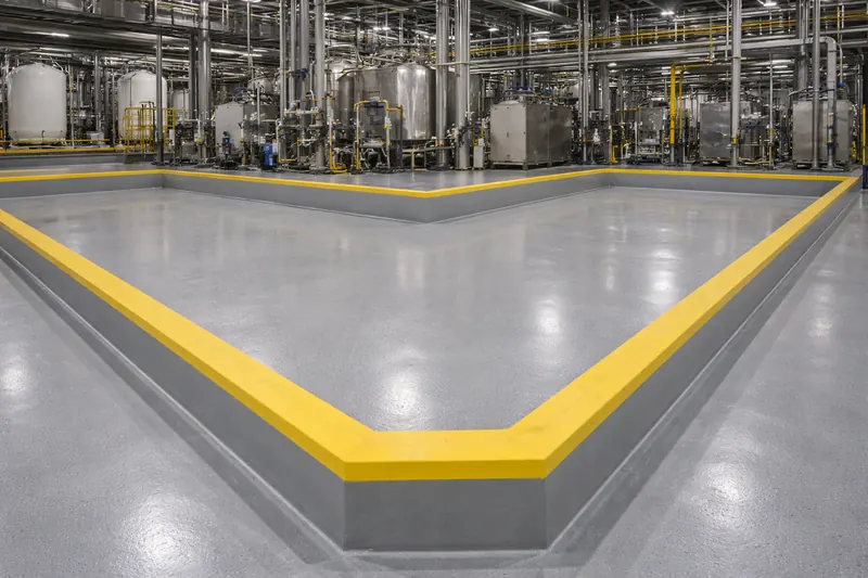 Secondary containment area with chemical-resistant floor coating Broward County
