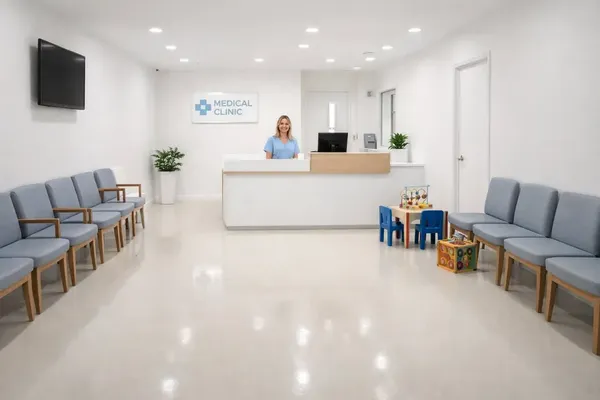 Commercial epoxy floor office building Broward County FL