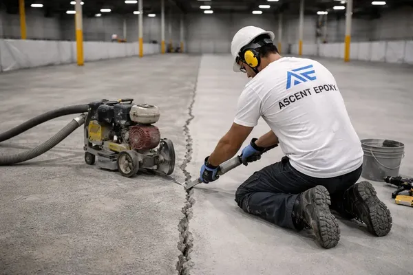 Industrial floor crack repair and substrate preparation Broward County