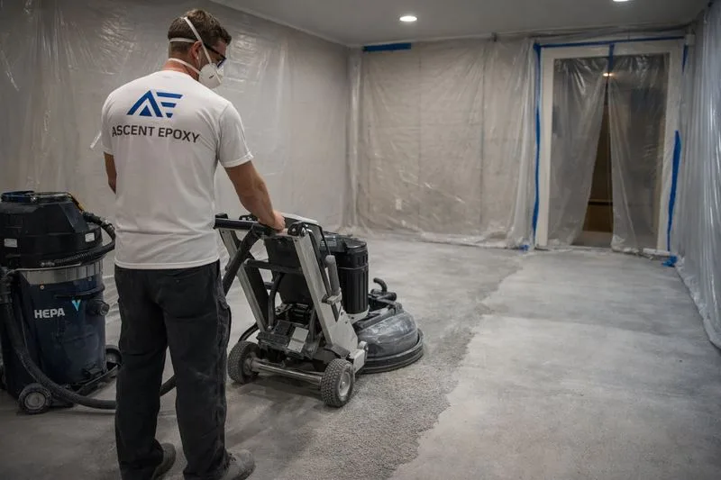 Diamond grinding residential concrete floor Broward County