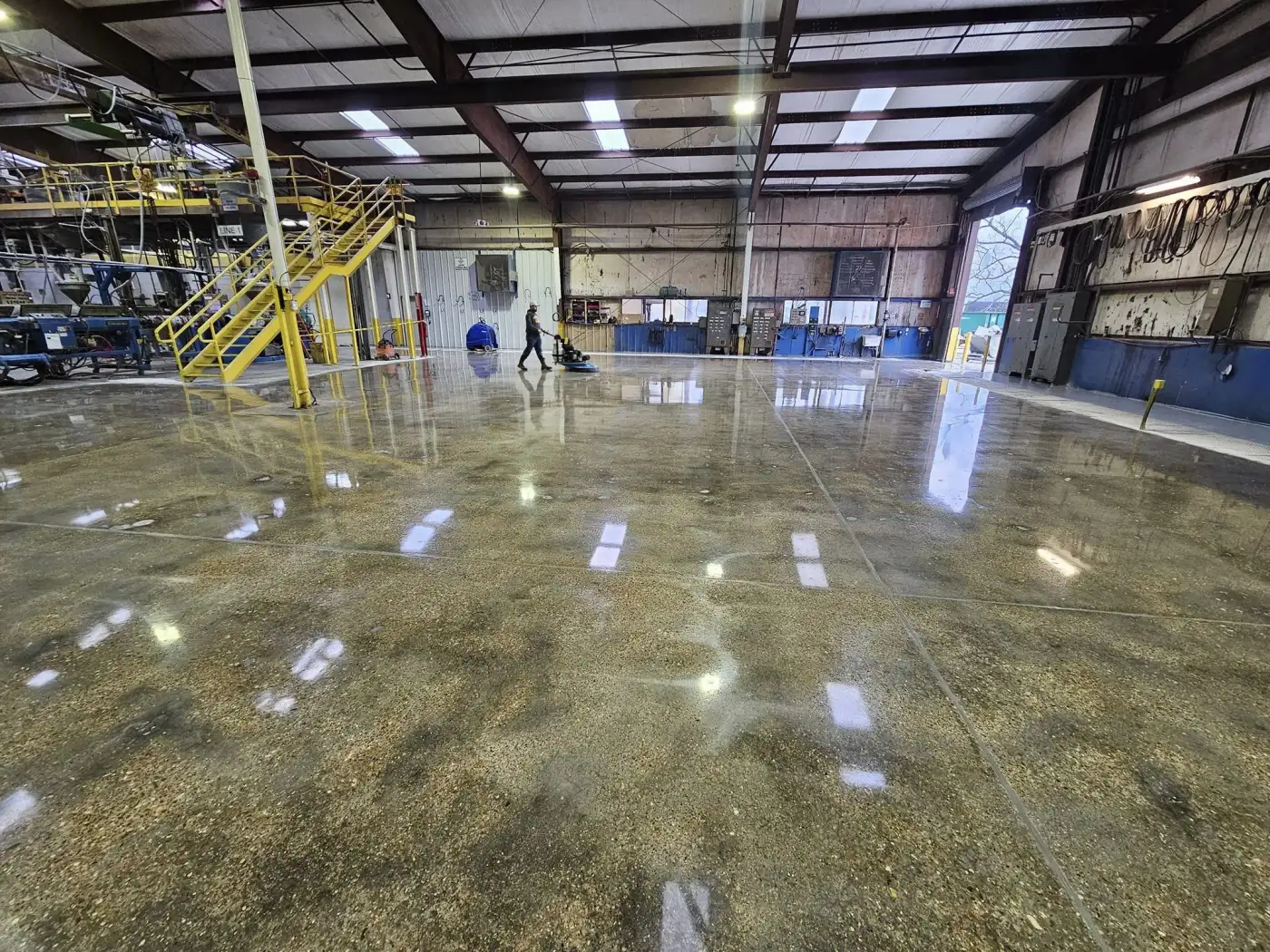 Industrial polished concrete floor Broward County