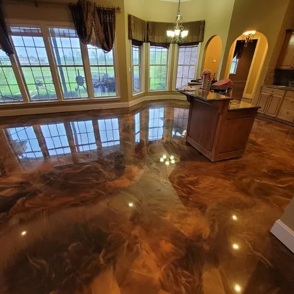 Metallic epoxy garage floor in Weston, Broward County