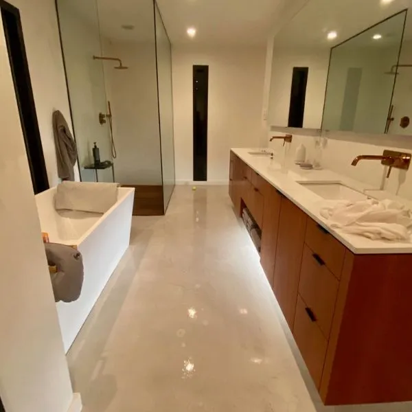 Metallic pearl finish epoxy floor Broward County