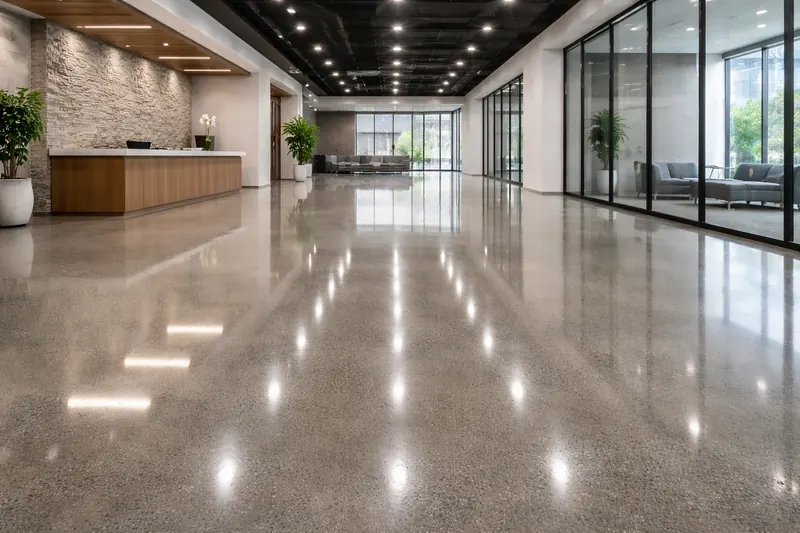 Polished concrete floor Broward County commercial space
