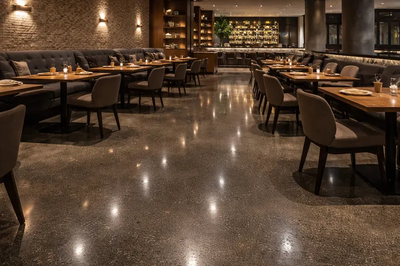 Polished concrete restaurant floor Broward County