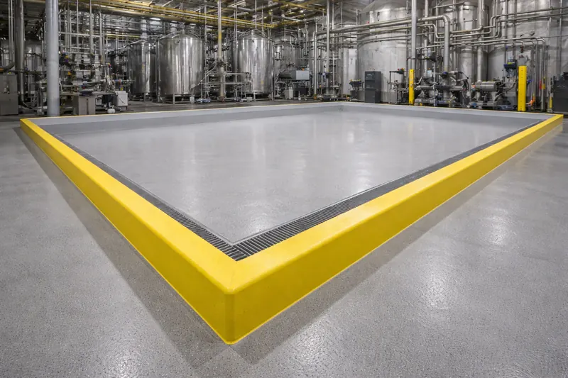 Urethane cement floor coating for industrial facility in Broward County