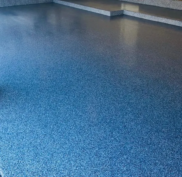Residential blue flake garage coating Broward County
